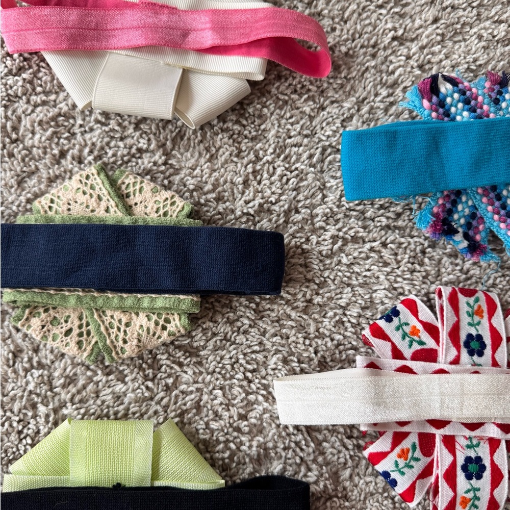 Baby girl handmade Headband Bundle 5 Pack Flower Bow Elastic Hair Accesories - Picture 7 of 7